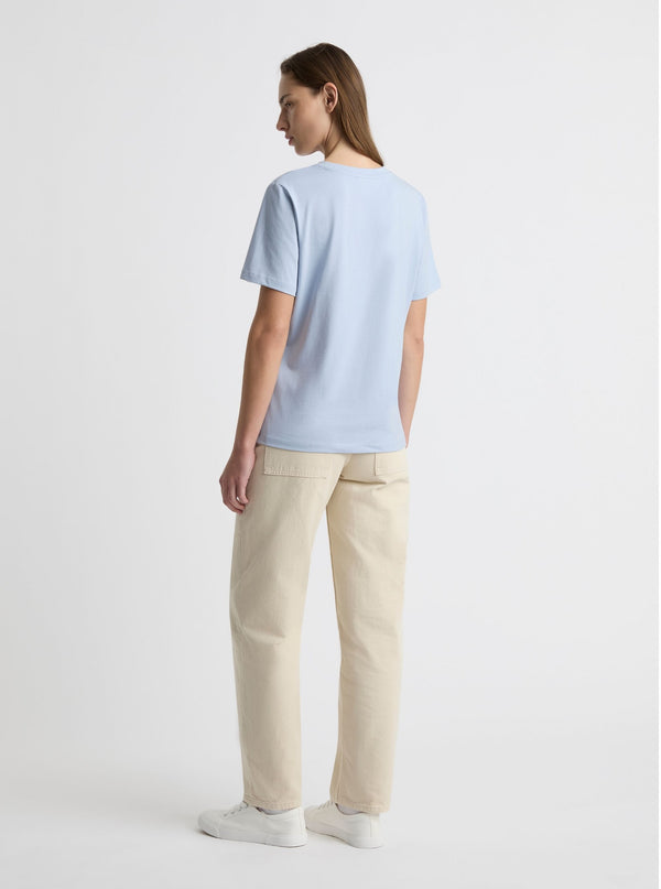 Light Blue|Good Earth Cotton® Classic Tee – Sustainable Cotton T-shirts|Zenya is 5'10" and wearing a size S