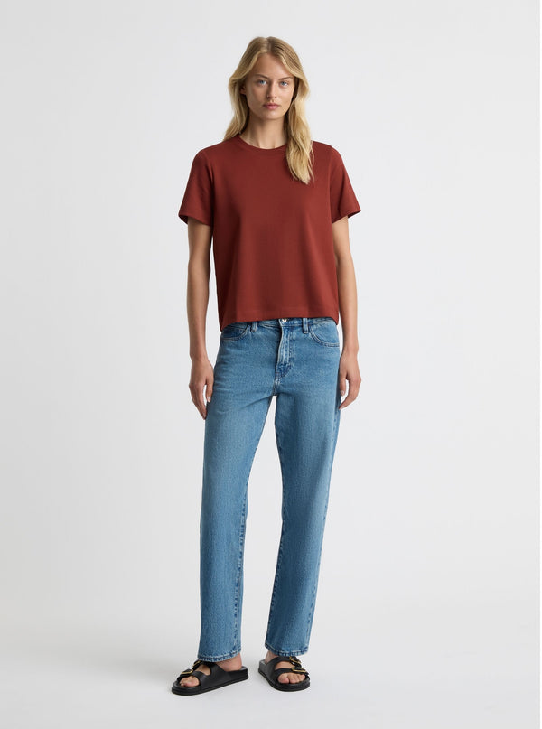 Dark Red|Amelia is 5'11" and wearing a size S