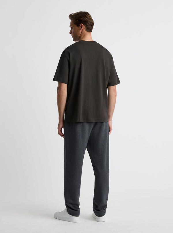 Charcoal|Good Earth Cotton® Oversized Tee – Sustainable Cotton T-shirt|Broed is 6'1" and wearing a size L