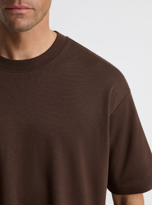 Dark Brown|Good Earth Cotton® Oversized Tee – Sustainable Cotton T-shirt|Broed is 6'1" and wearing a size L