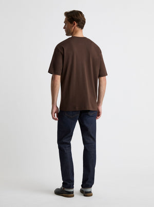 Dark Brown|Good Earth Cotton® Oversized Tee – Sustainable Cotton T-shirt|Broed is 6'1" and wearing a size L