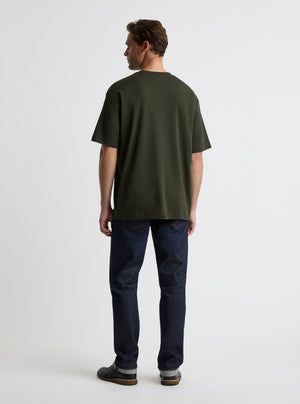 Green|Good Earth Cotton® Oversized Tee – Sustainable Cotton T-shirt|Broed is 6'1" and wearing a size L