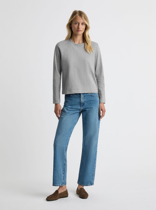 Grey Marl|Amelia is 5'11" and wearing a size S