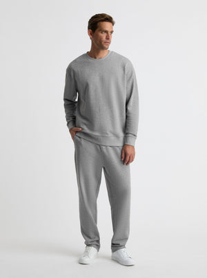 Grey Marl|Good Earth Cotton® Sweatshirts – Sustainable Cotton Sweatshirts|Broed is 6'1" and wearing a size L
