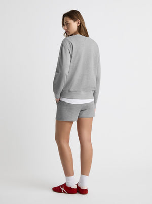 Grey Marl|Good Earth Cotton® Sweatshirts – Sustainable Cotton Sweatshirts|Zenya is 5'10" and wearing a size S