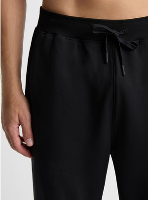 Black|Good Earth Cotton® Sweatpants for men – Sustainable Cotton Sweatpants|Broed is 185 cm and wearing a size L