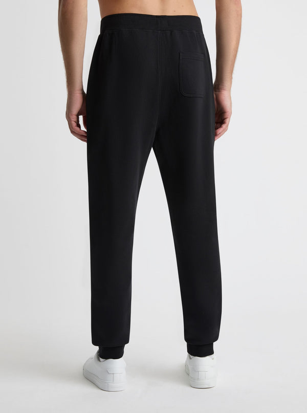 Black|Good Earth Cotton® Sweatpants for men – Sustainable Cotton Sweatpants|Broed is 185 cm and wearing a size L