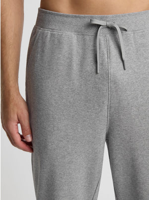 Grey Marl|Good Earth Cotton® Sweatpants for men – Sustainable Cotton Sweatpants|Broed is 185 cm and wearing a size L