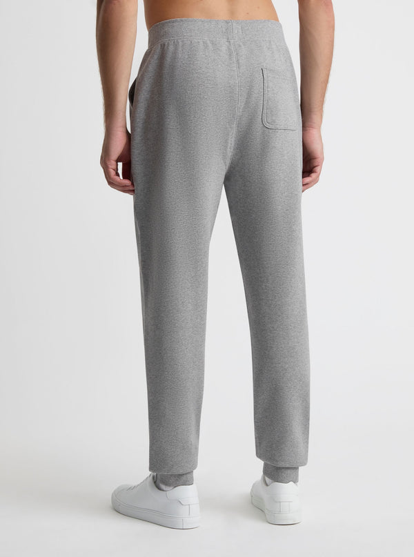 Grey Marl|Good Earth Cotton® Sweatpants for men – Sustainable Cotton Sweatpants|Broed is 185 cm and wearing a size L