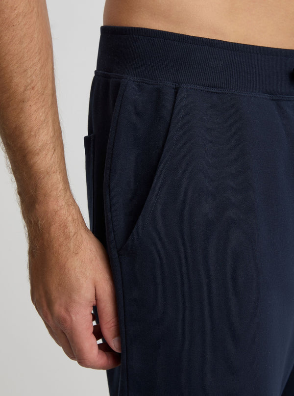 Navy|Good Earth Cotton® Sweatpants for men – Sustainable Cotton Sweatpants|Broed is 185 cm and wearing a size L