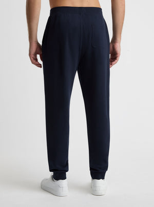 Navy|Good Earth Cotton® Sweatpants for men – Sustainable Cotton Sweatpants|Broed is 185 cm and wearing a size L