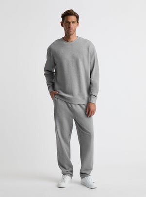 Grey Marl|Broed is 185 cm and wearing a size L