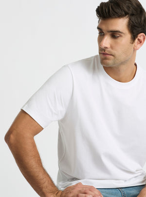 White|Good Earth Cotton® Classic Tee – Sustainable Cotton T-shirts|Jack is 6’2” and wearing a size L