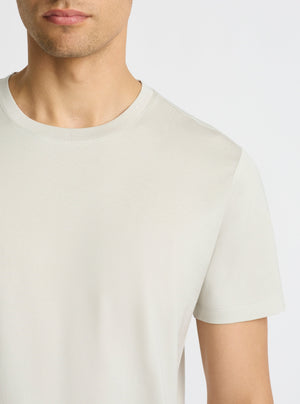 Light Grey|Supima® Mercerised Crew Tee for men – premium soft cotton t-shirt|Evans is 188 cm and wearing a size M