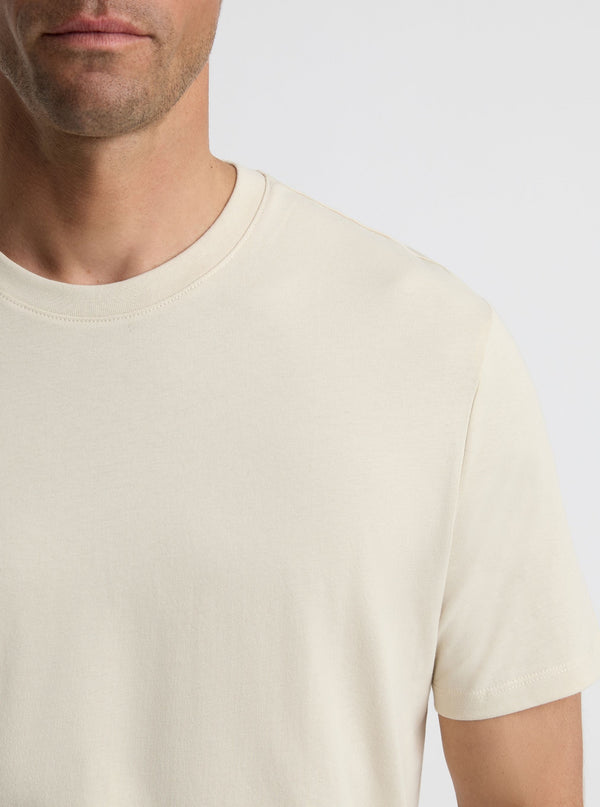 Oatmeal|Good Earth Cotton® Classic Tee – Sustainable Cotton T-shirts|Broed is 6'1" and wearing a size L
