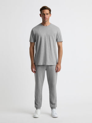 Grey Marl|Good Earth Cotton® Classic Tee – Sustainable Cotton T-shirts|Broed is 6'1" and wearing a size L