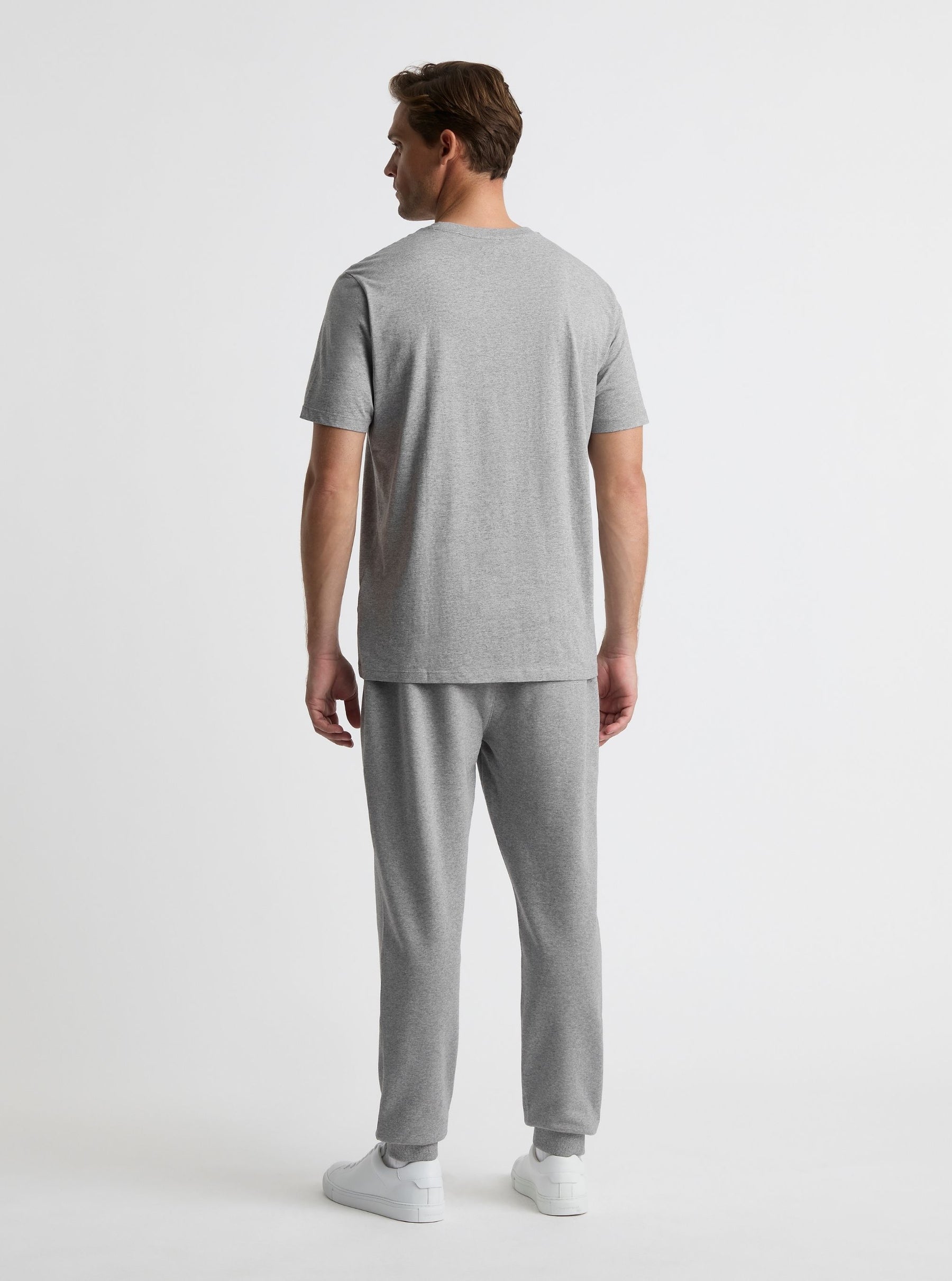 Grey Marl|Good Earth Cotton® Classic Tee – Sustainable Cotton T-shirts|Broed is 6'1" and wearing a size L