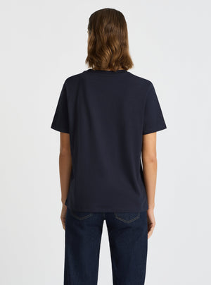 Navy|Stas is 5'10" and wearing a size S