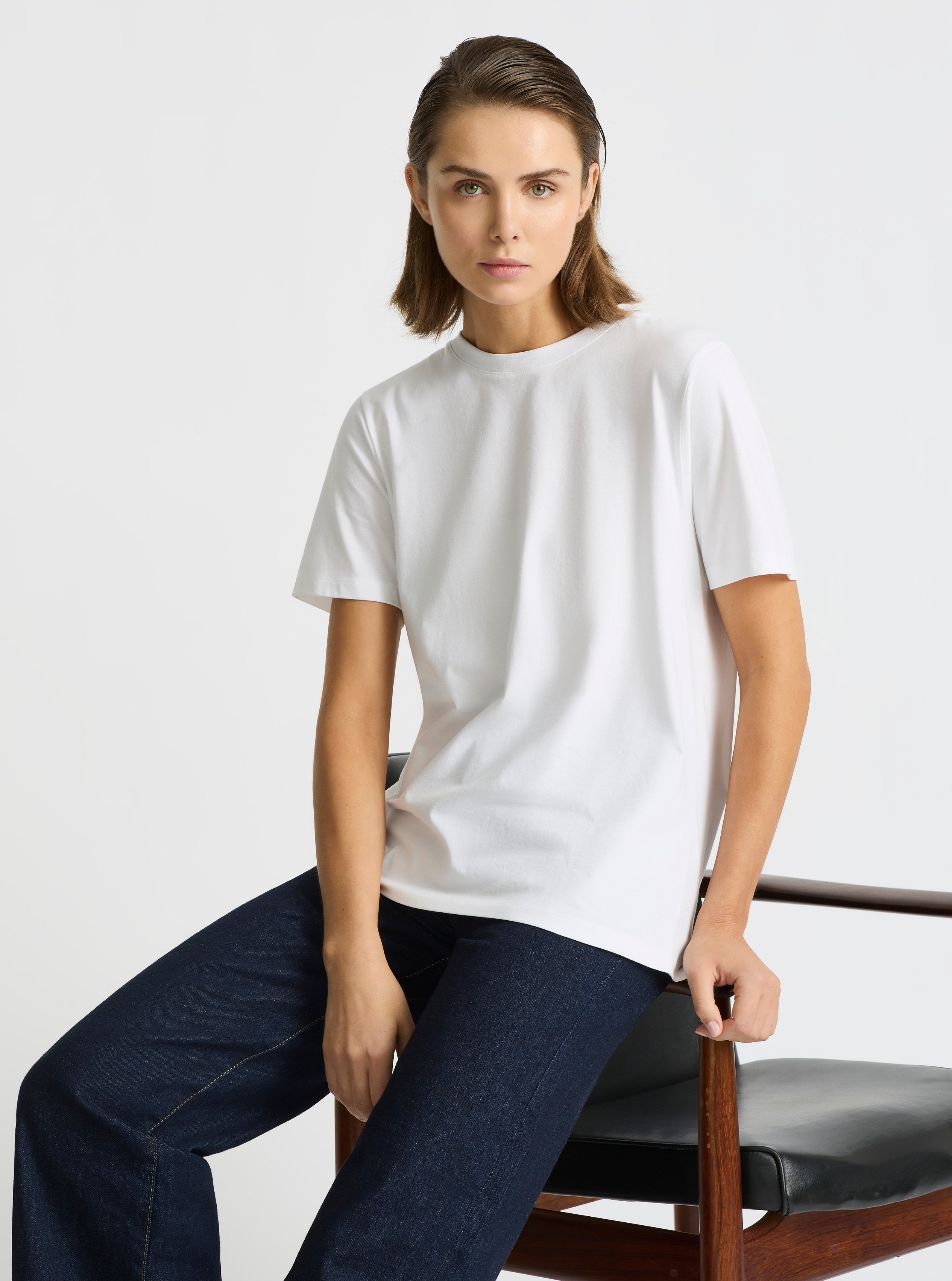 White|Stas is 5'10" and wearing a size S