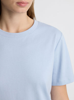 Light Blue|Good Earth Cotton® Classic Tee – Sustainable Cotton T-shirts|Zenya is 5'10" and wearing a size S