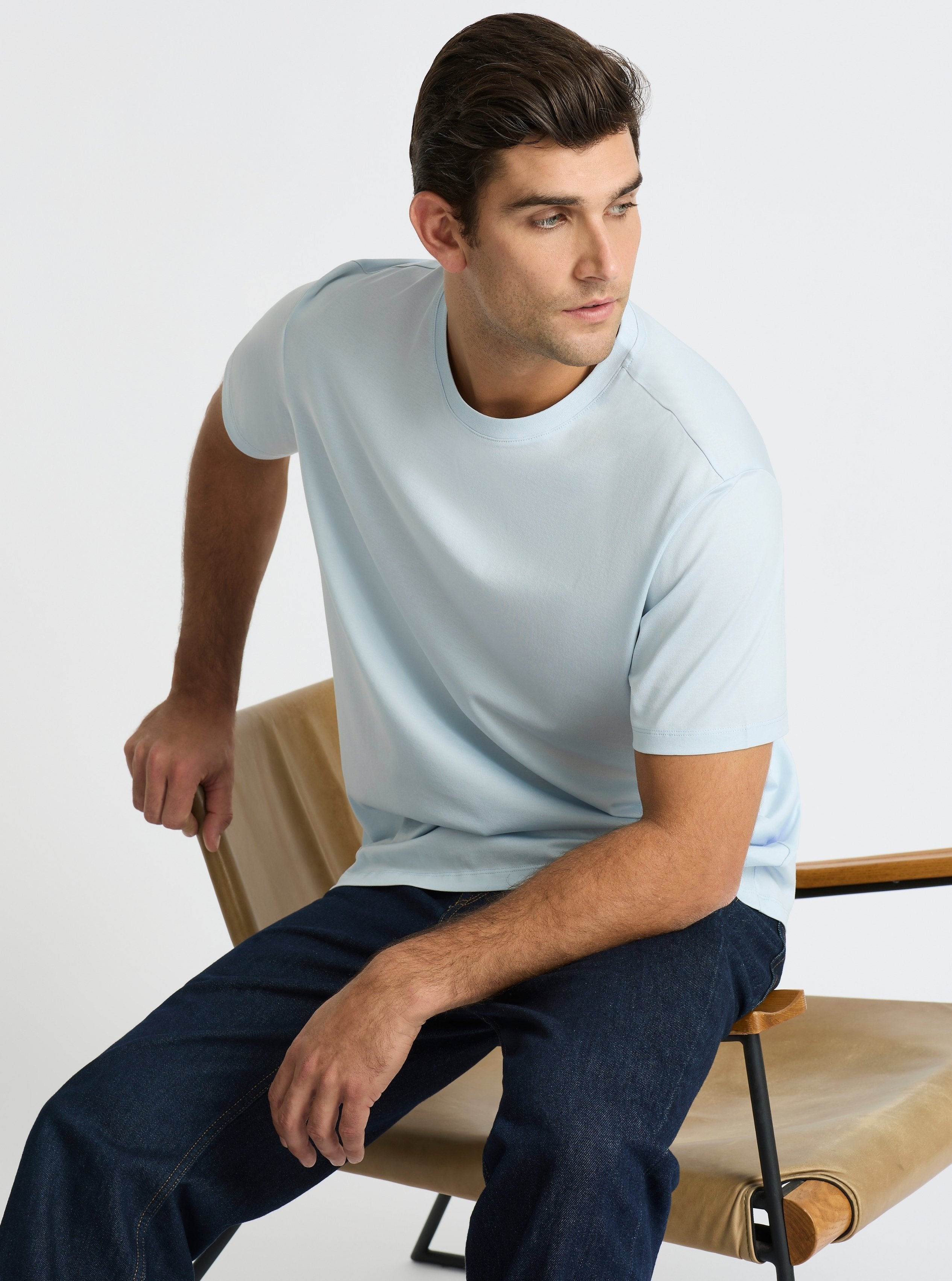 Light Blue|Jack is 6’2” and wearing a size L