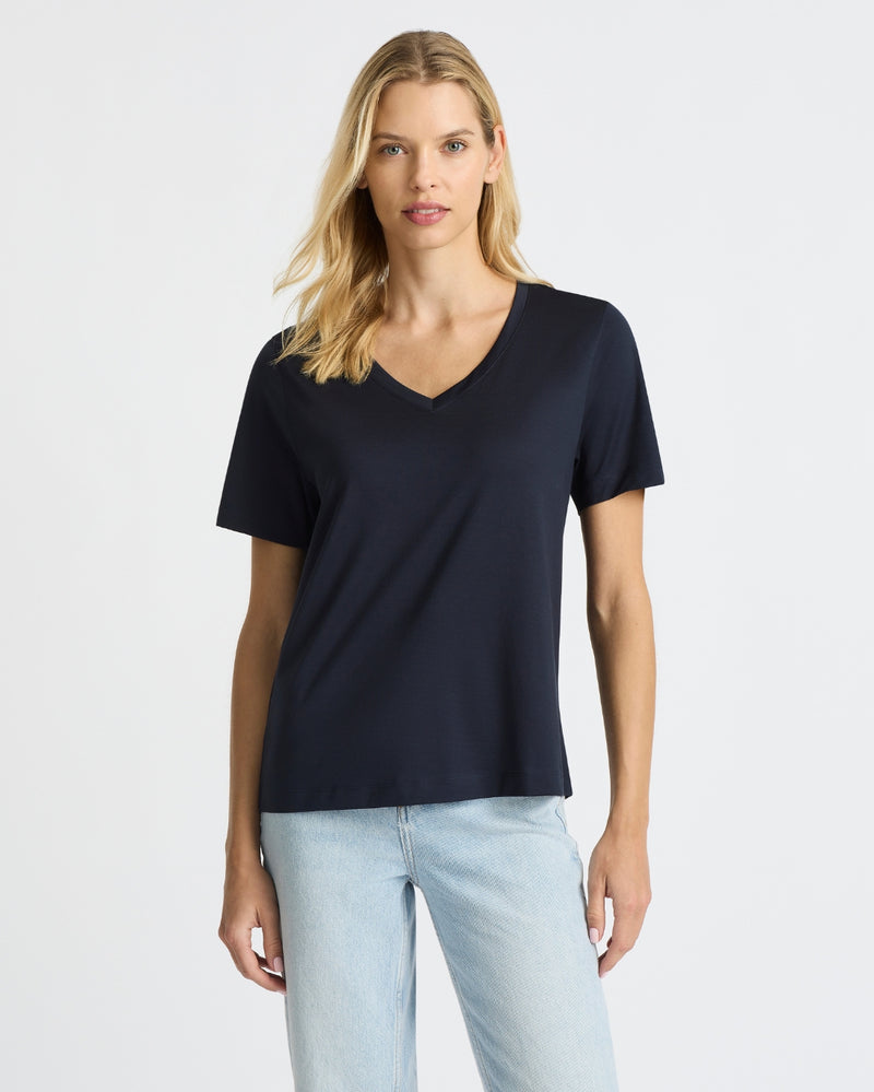 Mercerised V-Neck