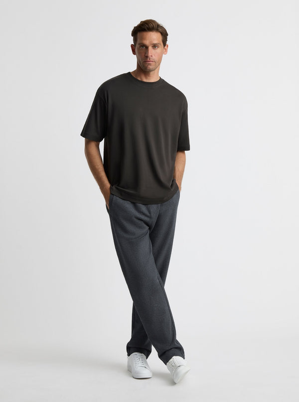 Charcoal|Good Earth Cotton® Oversized Tee – Sustainable Cotton T-shirt|Broed is 6'1" and wearing a size L