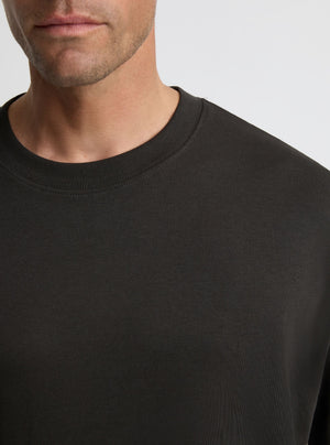 Charcoal|Good Earth Cotton® Oversized Tee – Sustainable Cotton T-shirt|Broed is 6'1" and wearing a size L