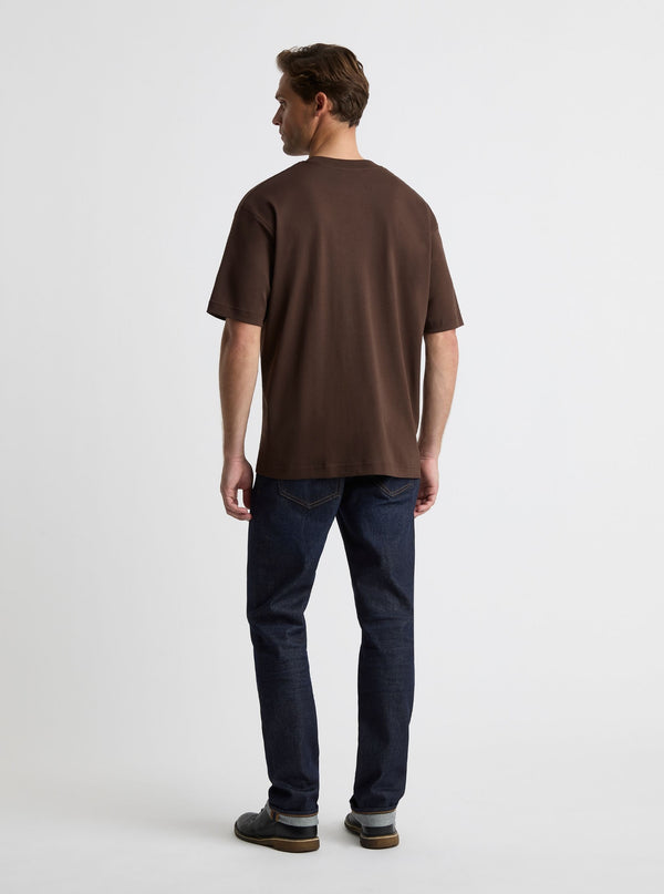 Dark Brown|Good Earth Cotton® Oversized Tee – Sustainable Cotton T-shirt|Broed is 6'1" and wearing a size L