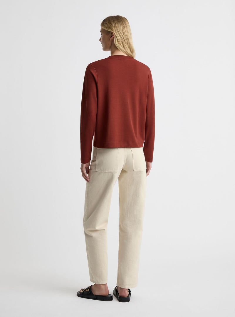 Dark Red|Amelia is 5'11" and wearing a size S