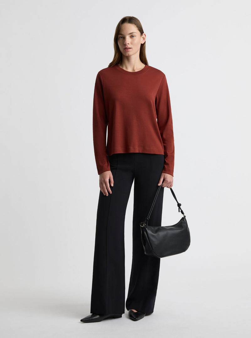 Dark Red|Amelia is 5'11" and wearing a size S