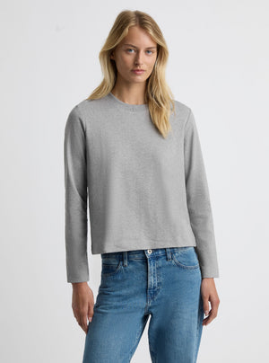 Grey Marl|Amelia is 5'11" and wearing a size S