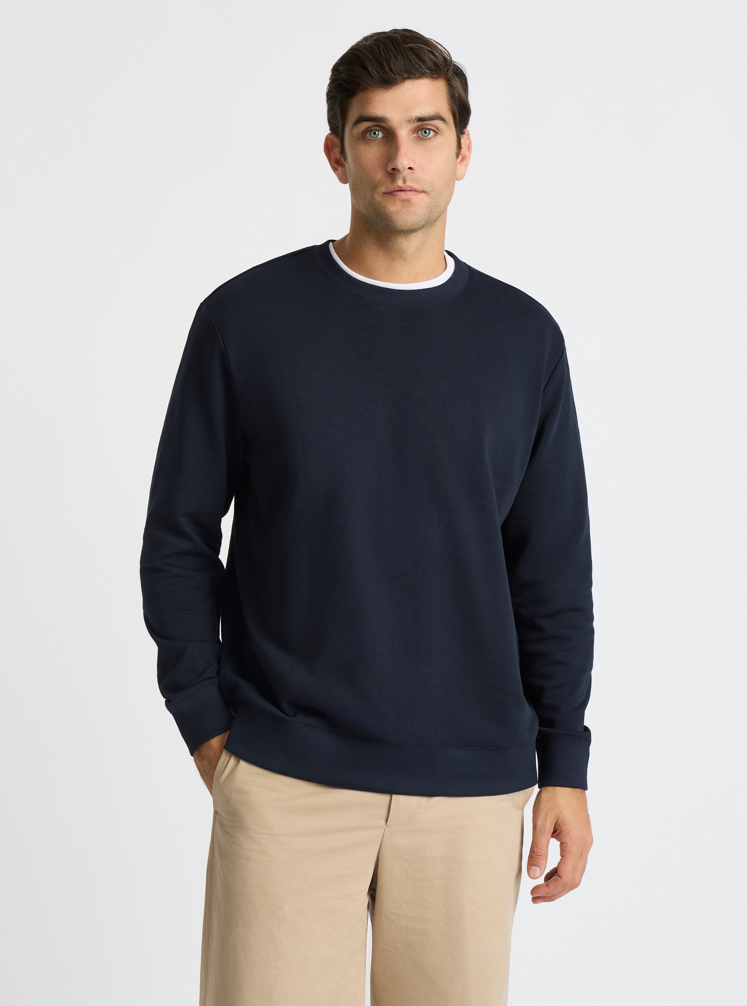 Navy|Jack is 6’2” and wearing a size L