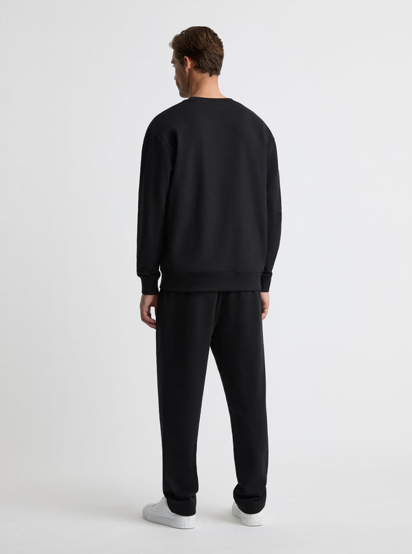 Black|Good Earth Cotton® Sweatshirts – Sustainable Cotton Sweatshirts|Broed is 6’1” and wearing a size L