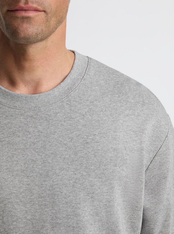 Grey Marl|Good Earth Cotton® Sweatshirts – Sustainable Cotton Sweatshirts|Broed is 6'1" and wearing a size L