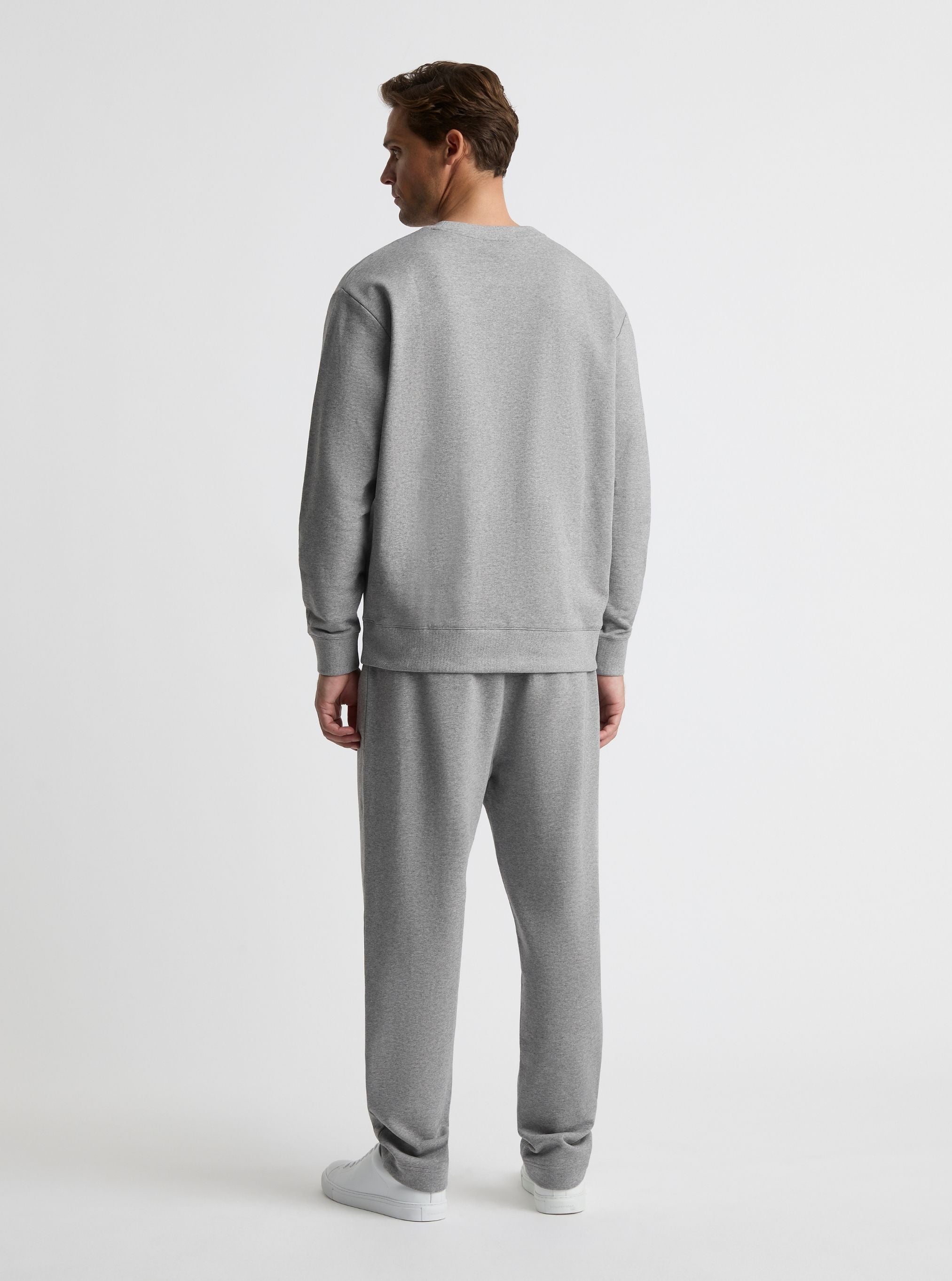 Grey Marl|Good Earth Cotton® Sweatshirts – Sustainable Cotton Sweatshirts|Broed is 6'1" and wearing a size L