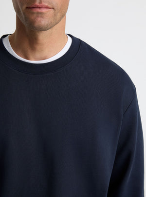 Navy|Good Earth Cotton® Sweatshirts – Sustainable Cotton Sweatshirts|Broed is 6’1” and wearing a size L