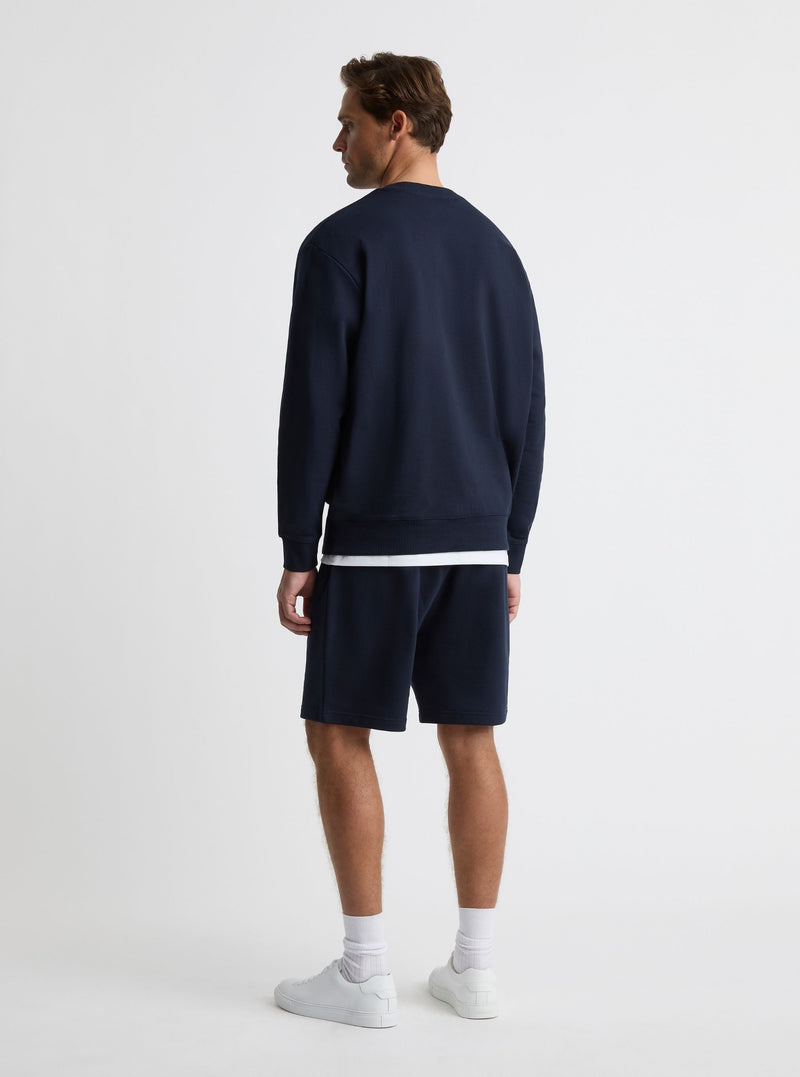 Navy|Good Earth Cotton® Sweatshirts – Sustainable Cotton Sweatshirts|Broed is 6’1” and wearing a size L