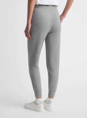 Grey Marl|Good Earth Cotton® Sweatpants for women – Sustainable Cotton Sweatpants|Amelia is 5'11" and wearing a size S