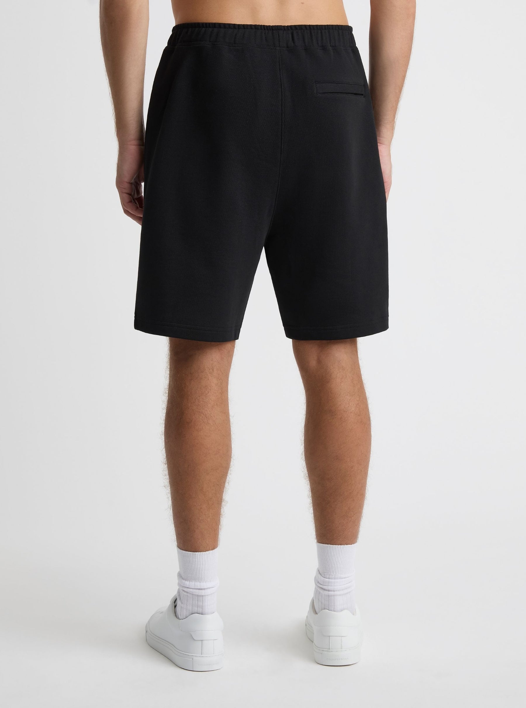 Black|Good Earth Cotton® Shorts – Sustainable Cotton Shorts|Broed is 6'1" and wearing a size L