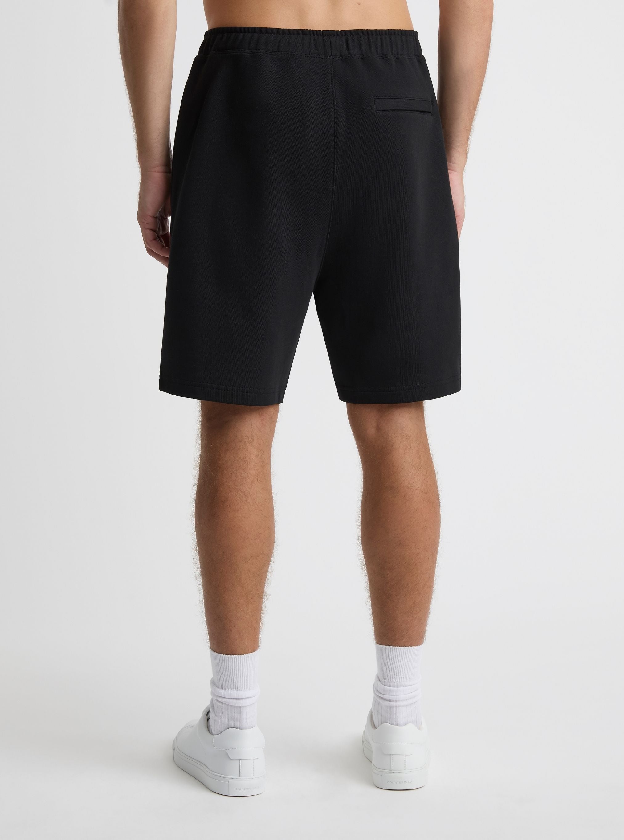Black|Good Earth Cotton® Shorts – Sustainable Cotton Shorts|Broed is 6'1" and wearing a size L