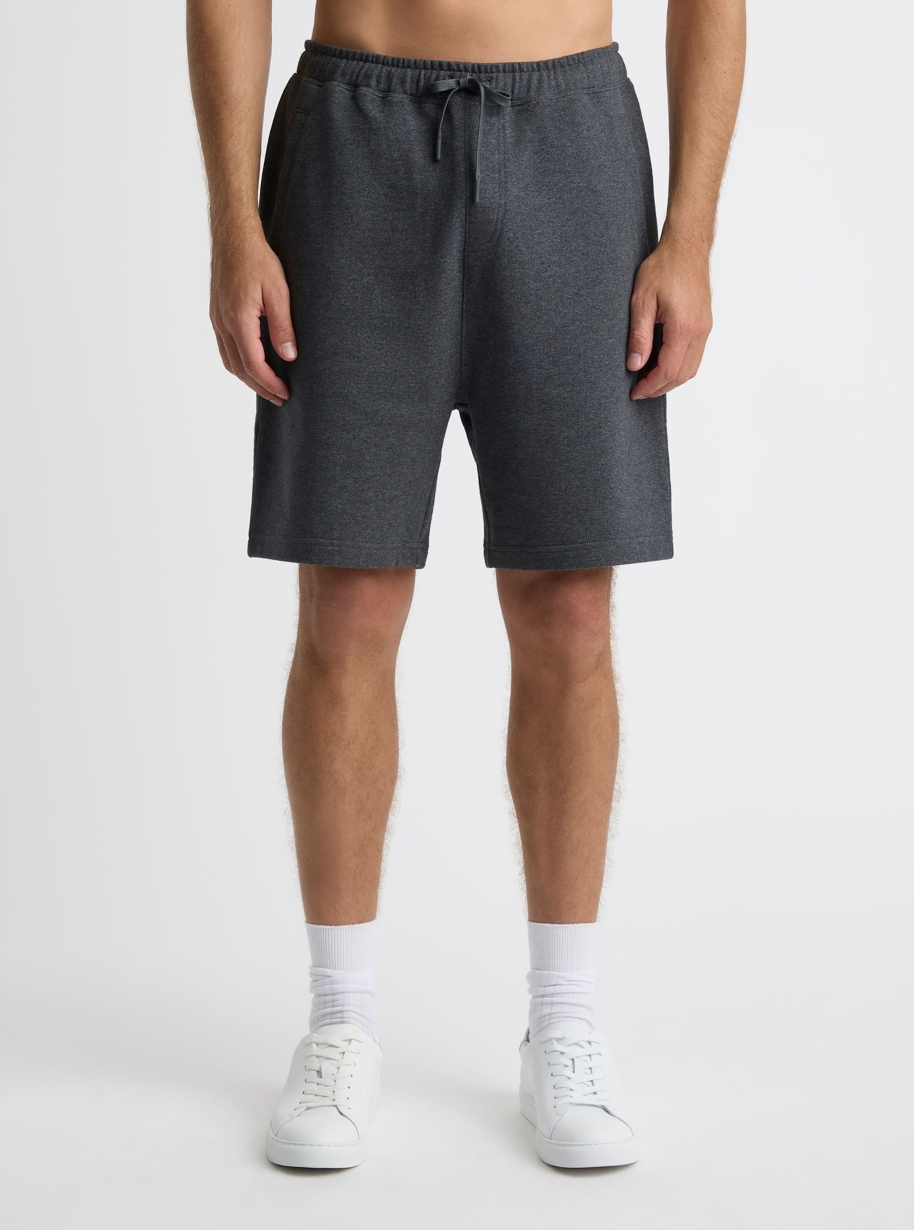 Charcoal Marl|Good Earth Cotton® Shorts for men – Sustainable Cotton Shorts|Broed is 6'1" and wearing a size L