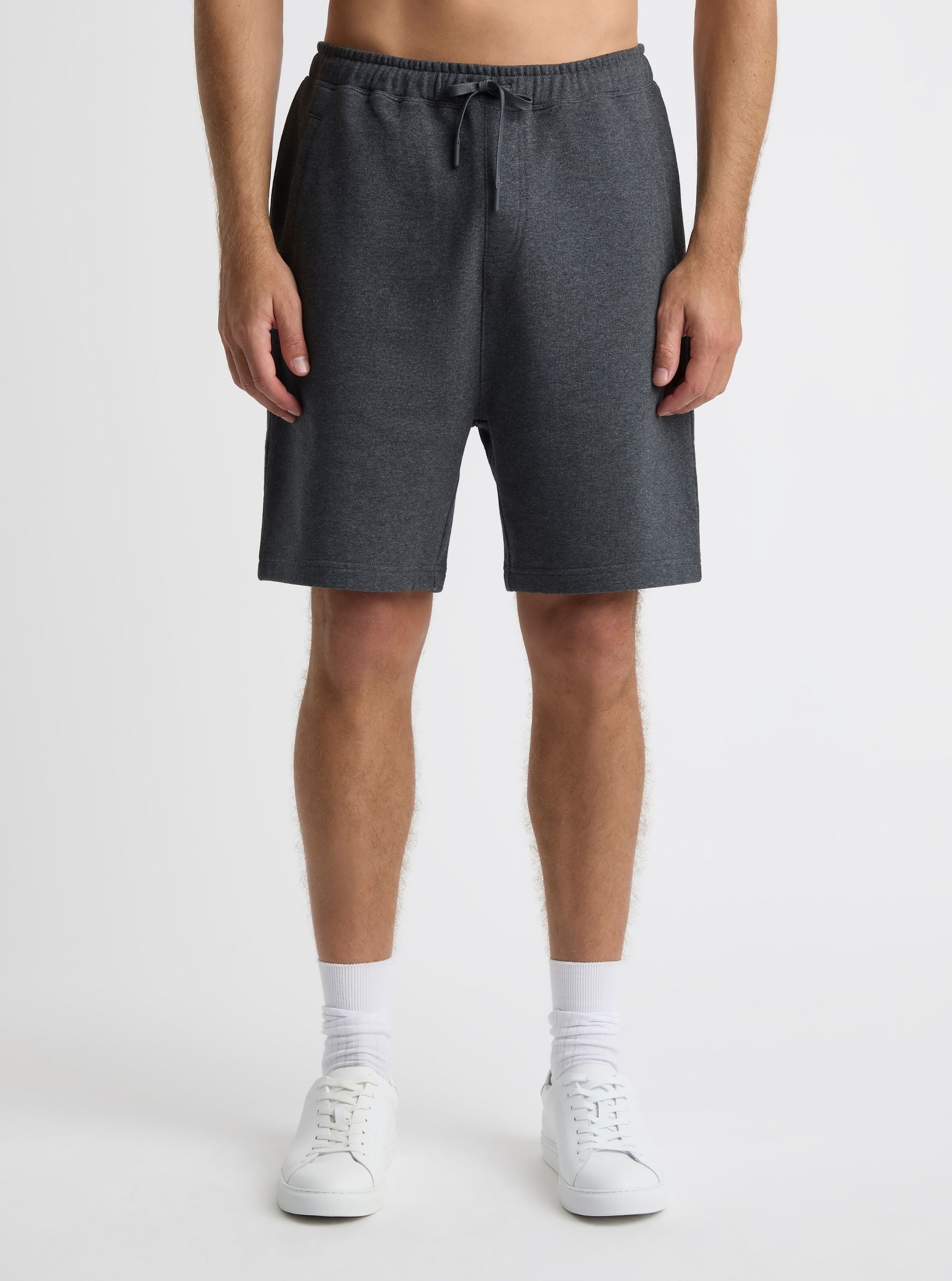 Charcoal Marl|Good Earth Cotton® Shorts for men – Sustainable Cotton Shorts|Broed is 6'1" and wearing a size L