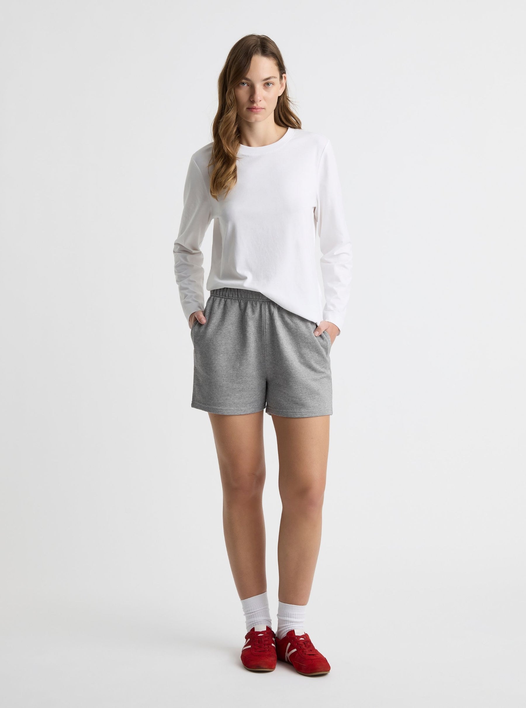 Grey Marl|Zenya is 5'10" and wearing a size S