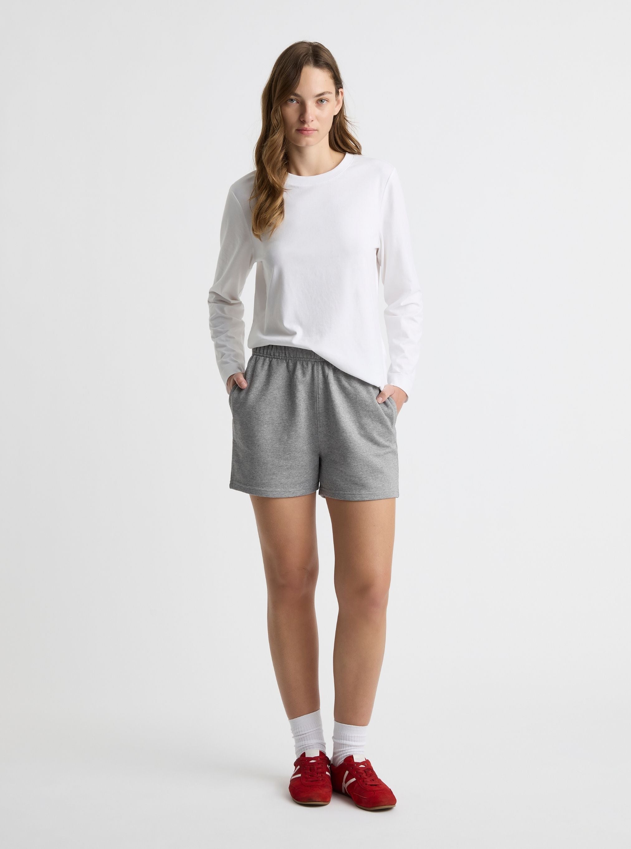 Grey Marl|Zenya is 5'10" and wearing a size S