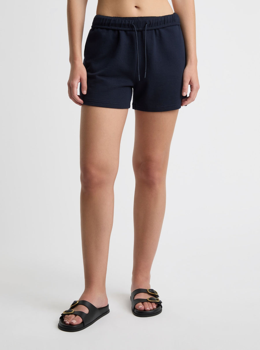 Navy|Zenya is 5'10" and wearing a size S