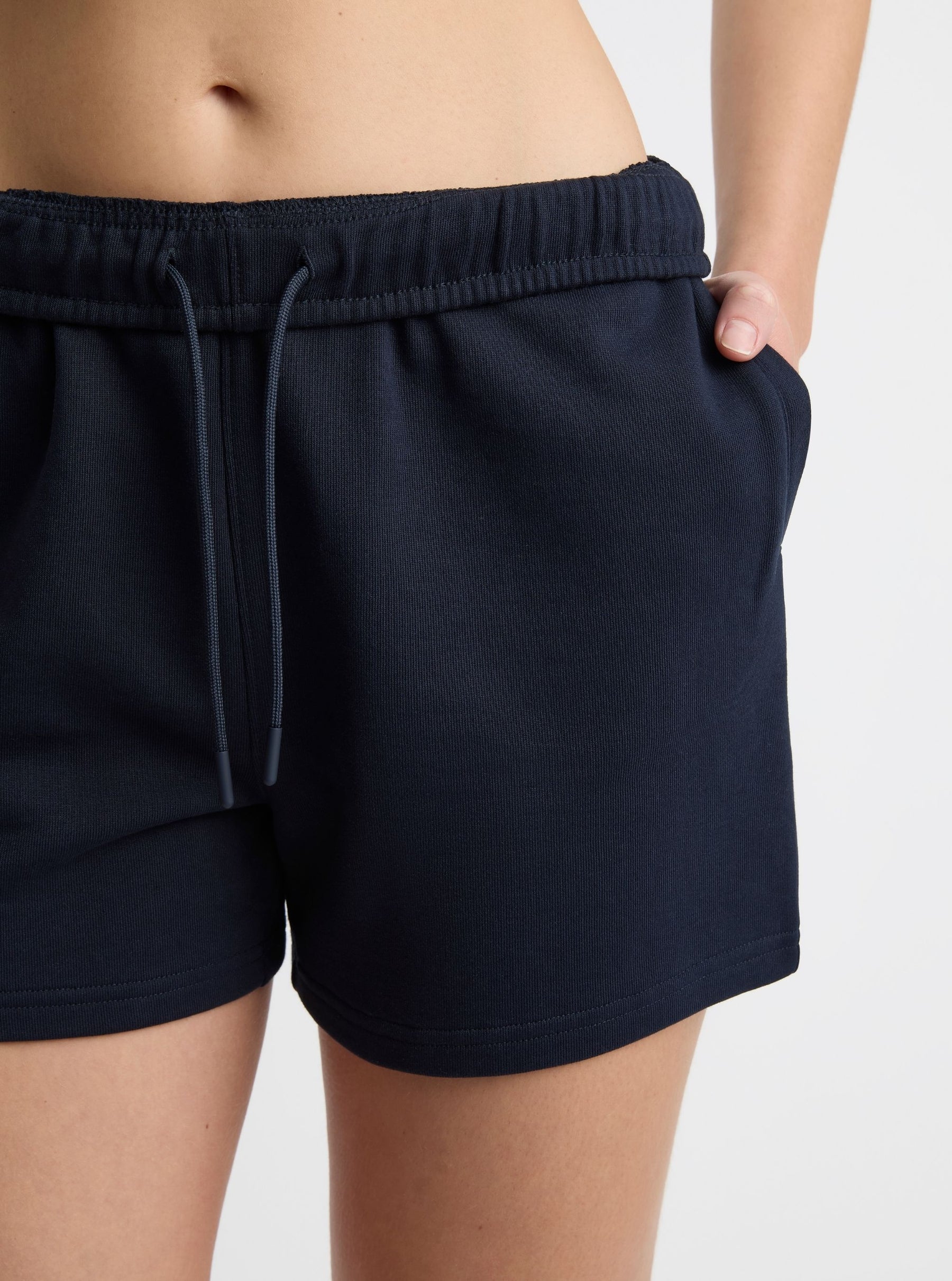 Navy|Zenya is 5'10" and wearing a size S