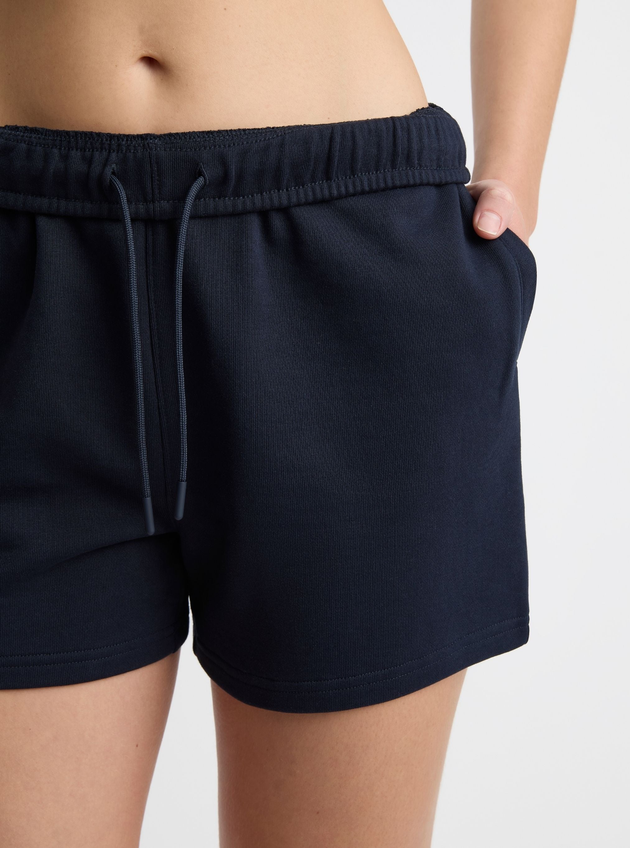 Navy|Zenya is 5'10" and wearing a size S