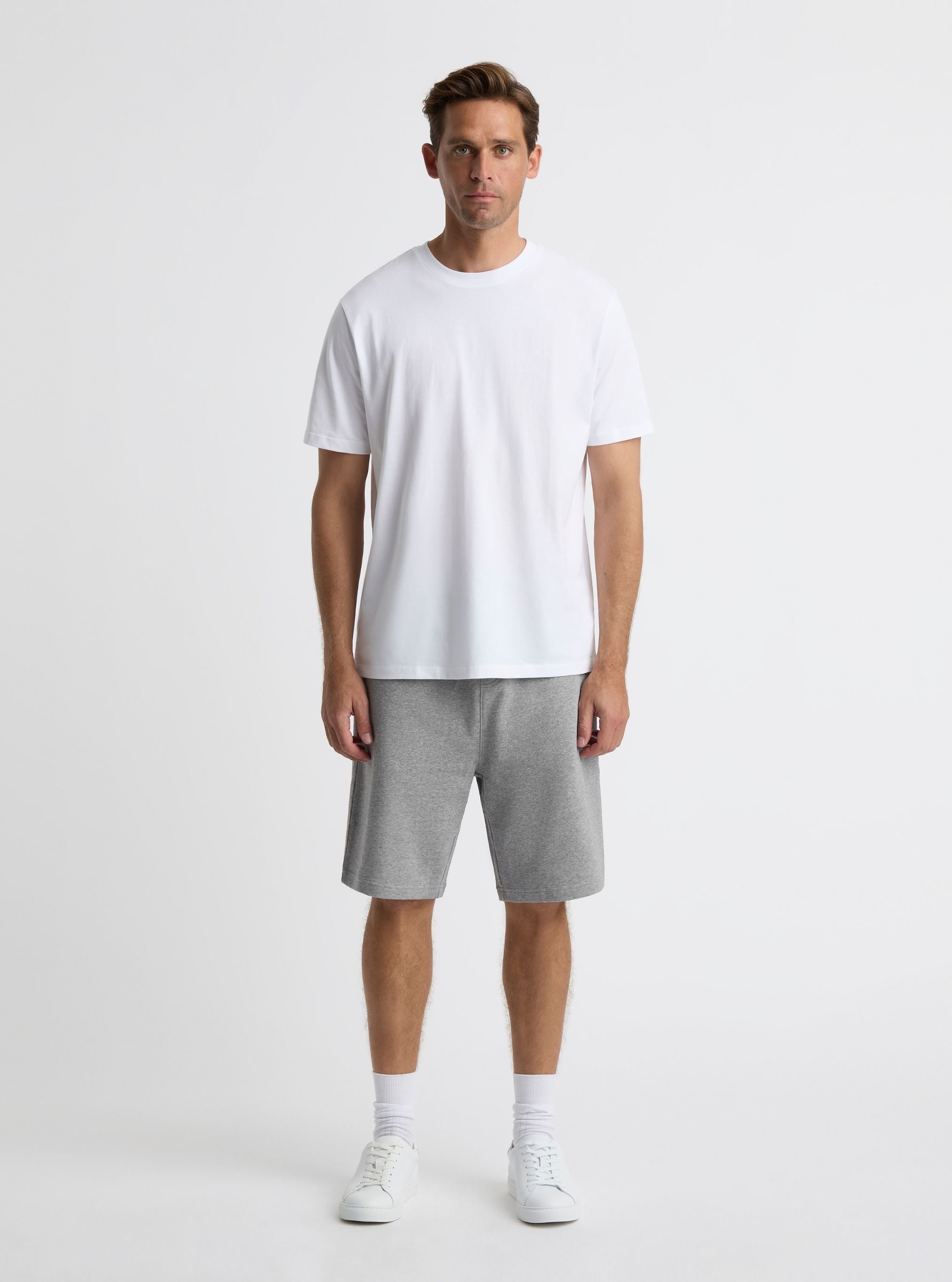 Grey Marl|Broed is 6'1" and wearing a size L
