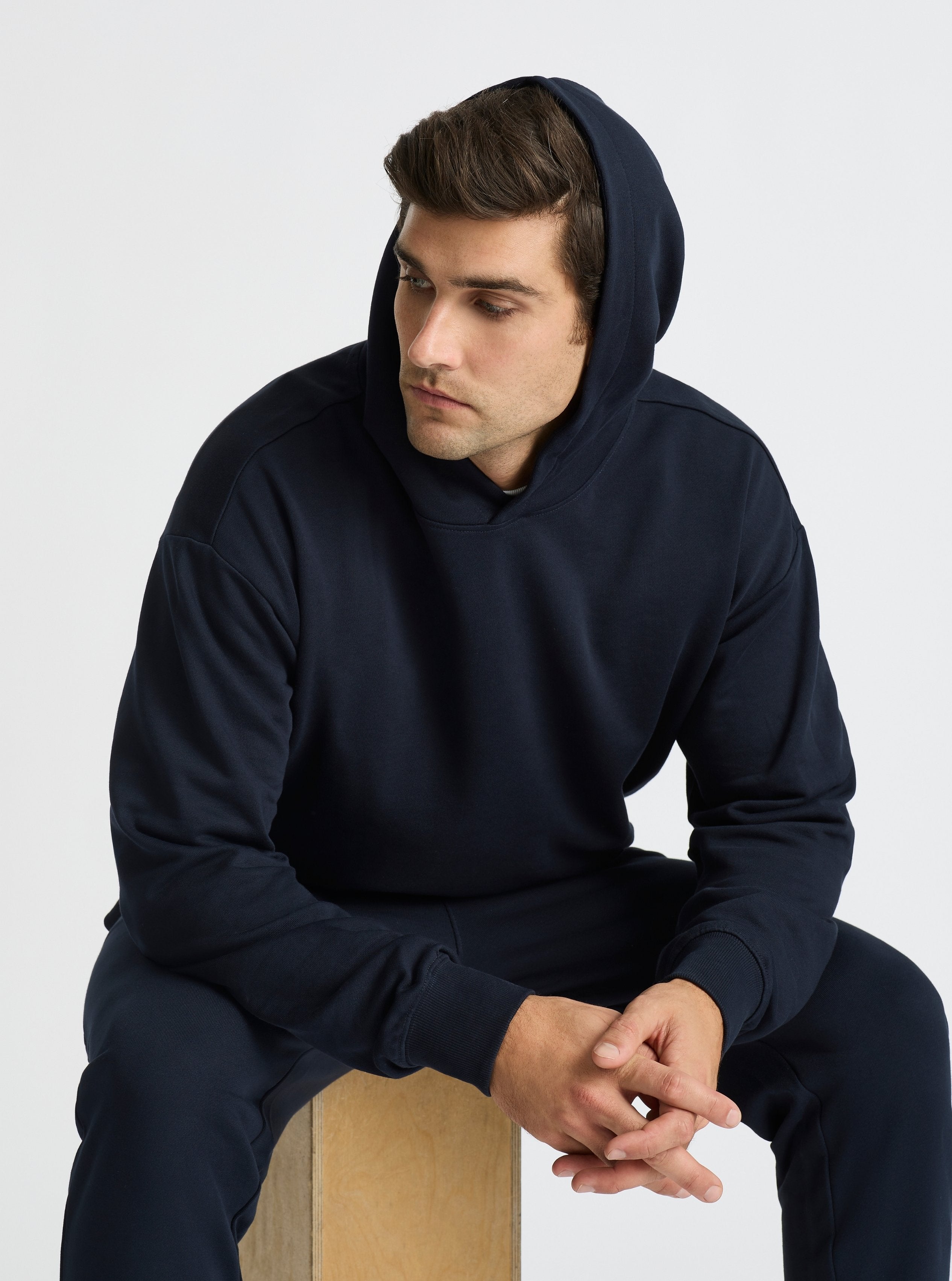 Navy|Jack is 6’2” and wearing a size L